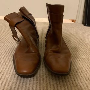 Talbots brown leather heeled boots